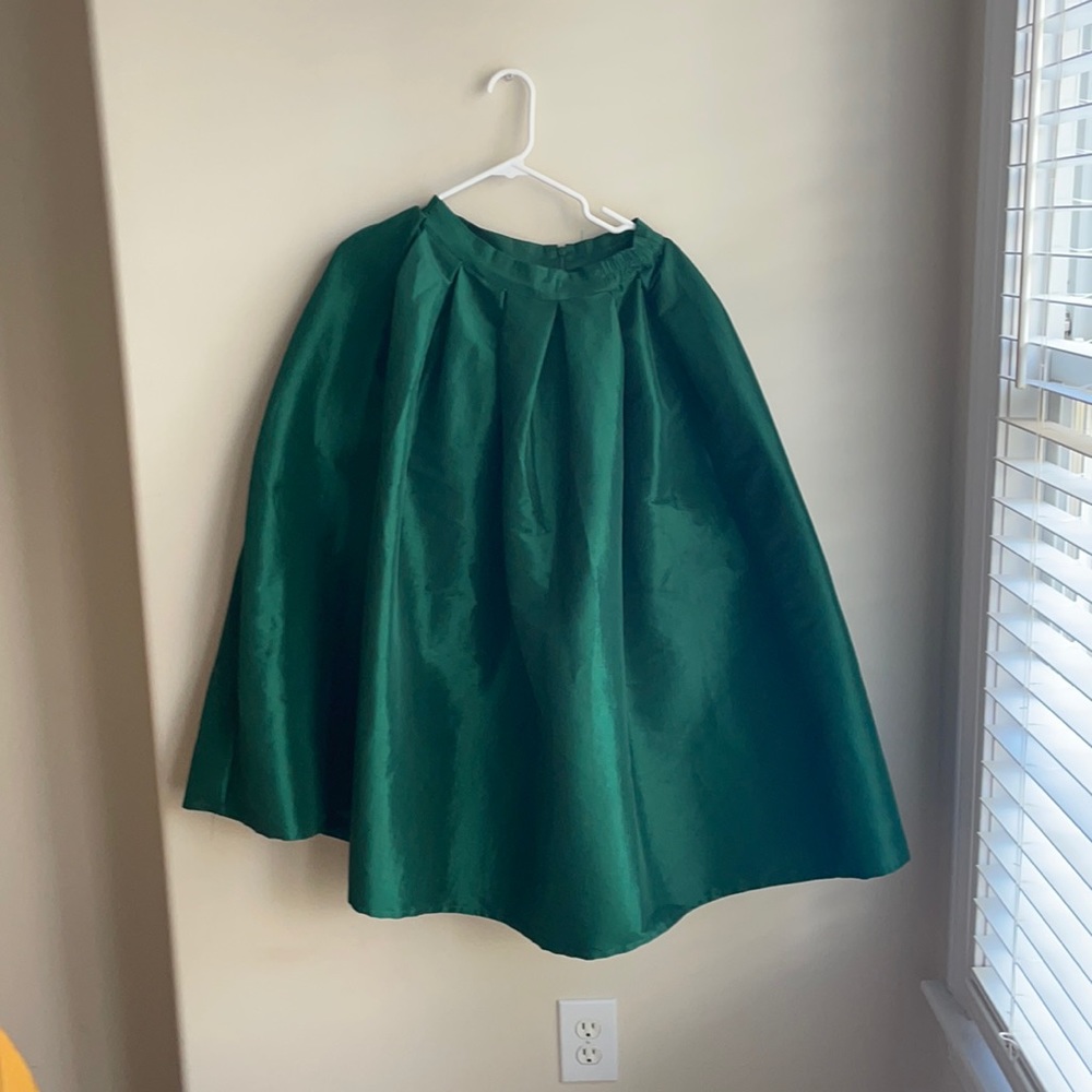Emerald Green Taffeta Ball Skirt, M